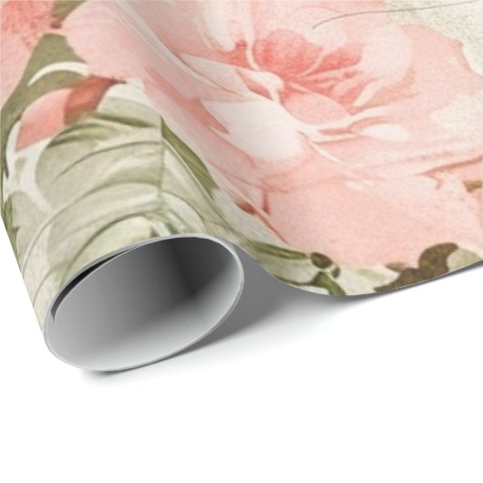 ヴィンテージみすぼらしいシックなピンクのバラのシームレスなパターン ラッピングペーパー (ロールコーナー)