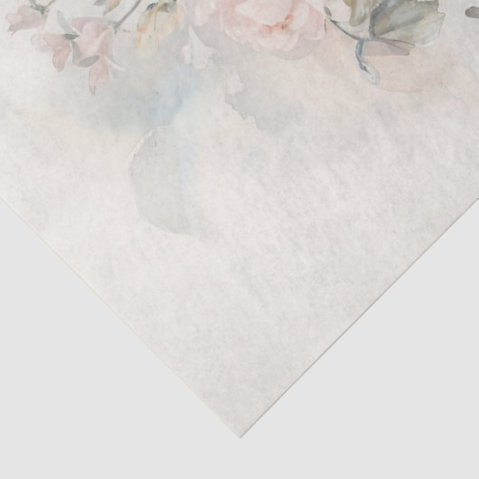 ヴィンテージみすぼらしいシックなフローラパステルグリーンヴァイオリン 薄葉紙 (詳細)