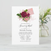 ヴィンテージみすぼらしいシックなベビーまたはブライダルシャワーバイメール 招待状 (スタンド正面)