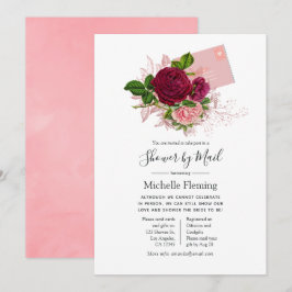 ヴィンテージみすぼらしいシックなベビーまたはブライダルシャワーバイメール 招待状