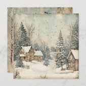 ヴィンテージみすぼらしいシックなメリークリスマスカード シーズンカード (正面/裏面)