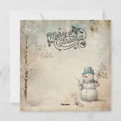 ヴィンテージみすぼらしいシックなメリークリスマスカード シーズンカード (裏面)