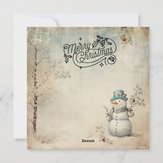 ヴィンテージみすぼらしいシックなメリークリスマスカード シーズンカード