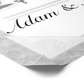 ヴィンテージみすぼらしいシックな写真結婚ブースの看板 ポスター (角)