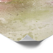 ヴィンテージみすぼらしいシックな水の色ピンクのバラのBas ポスター (角)