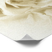 ヴィンテージみすぼらしいシックな白いバラとスクリプト ポスター (角)