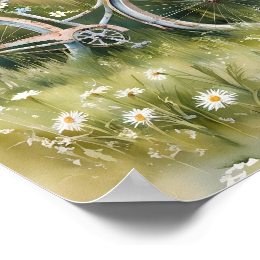 ヴィンテージみすぼらしいシックな自転車ウォールアート ポスター (角)