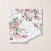 ヴィンテージみすぼらしいシックな花パーソナライズされた- バスタオルセット (ウォッシュタオル)