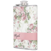 ヴィンテージみすぼらしいシックな花パーソナライズされた- フラスク (左)