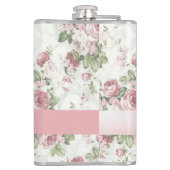 ヴィンテージみすぼらしいシックな花パーソナライズされた- フラスク (裏面)