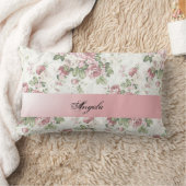 ヴィンテージみすぼらしいシックな花パーソナライズされた- ランバークッション (ブランケット)