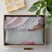 ヴィンテージみすぼらしいシックな英語のティーカップバラ 薄葉紙 (ギフト)