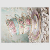 ヴィンテージみすぼらしいシックな英語のティーカップバラ 薄葉紙 (正面)