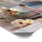 ヴィンテージみすぼらしいシックな鳥かごウォールアート ポスター (角)