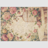 ヴィンテージみすぼらしいシックな鳥かご組織またはデコパージュ 薄葉紙 (正面)