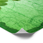 ヴィンテージみすぼらしいシックな黄色のバラ緑の背景 ポスター (角)