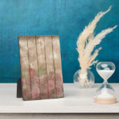 ヴィンテージみすぼらしいシック色あせた赤いバラ フォトプラーク (側面)