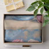 ヴィンテージみすぼらしい赤面バラの花束で青い花瓶 薄葉紙 (ギフト)