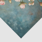 ヴィンテージみすぼらしい赤面バラの花束で青い花瓶 薄葉紙 (詳細)