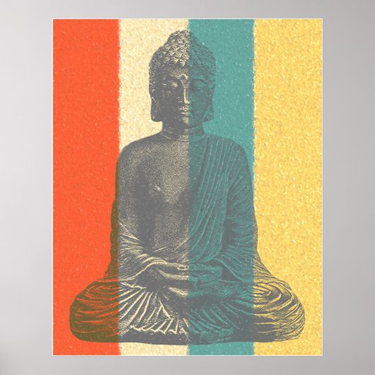 ヴィンテージめい想カラー仏 ポスター (正面)