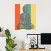 ヴィンテージめい想カラー仏 ポスター (ホームオフィス)