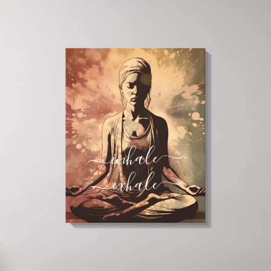 ヴィンテージめい想ズガールインハレエクシェールヨガ キャンバスプリント (正面)