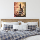 ヴィンテージめい想ズガールインハレエクシェールヨガ キャンバスプリント (インサイチュ (寝室))