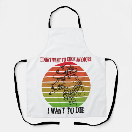 ヴィンテージもう調理師したくないの死にたい エプロン (正面)