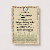 ヴィンテージもっとも偉大アドベンチャー旅行地図ベビーシャワー 招待状
