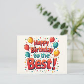 ヴィンテージやる気を起こさせるハッピーバースデー シーズンポストカード (スタンド正面)