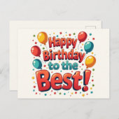 ヴィンテージやる気を起こさせるハッピーバースデー シーズンポストカード (正面/裏面)