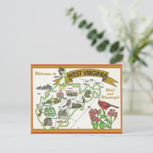 ヴィンテージようこそウェストバージニア ポストカード (スタンド正面)