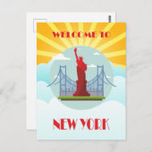 ヴィンテージようこそニューヨーク旅行 ポストカード (正面/裏面)