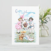 ヴィンテージよくはしゃぐの子ども、イースターバニー、チックス シーズンカード (スタンド正面)