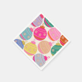 ヴィンテージよくはしゃぐクリスマスバウブル スタンダードカクテルナプキン (角)