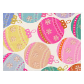 ヴィンテージよくはしゃぐクリスマスバウブル テーブルクロス (正面(横))