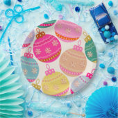 ヴィンテージよくはしゃぐクリスマスバウブル ペーパープレート (パーティー)