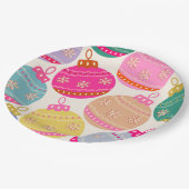 ヴィンテージよくはしゃぐクリスマスバウブル ペーパープレート (アングル)