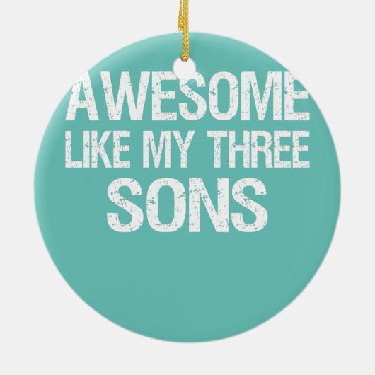 ヴィンテージよ素晴らしり3人の息子の男の子母パパ セラミックオーナメント (裏面)