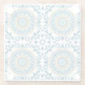 ヴィンテージらせんタイルパターン ガラスコースター (裏面)