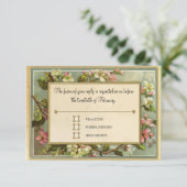 ヴィンテージりんご花お茶の汚れタイポグラフィ 出欠カード (スタンド正面)