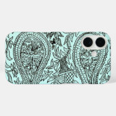 ヴィンテージろうけつ染め織物壁紙パターン、青 Case-Mate iPhoneケース (裏面 (横))