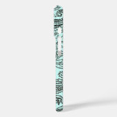 ヴィンテージろうけつ染め織物壁紙パターン、青 Case-Mate iPhoneケース (裏面 / 左)