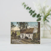 ヴィンテージわらぶきコテージ聖パッツクスの日はがき ポストカード (スタンド正面)