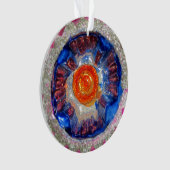 ヴィンテージをインデント水銀ガラスのクリスマスボールコスモス オーナメント (正面)