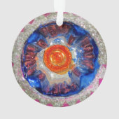 ヴィンテージをインデント水銀ガラスのクリスマスボールコスモス オーナメント (裏面)