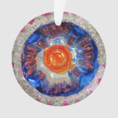 ヴィンテージをインデント水銀ガラスのクリスマスボールコスモス オーナメント (正面)