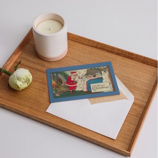 ヴィンテージをテーマにしたクリスマスイブサンタギフトのお子様 シーズンカード