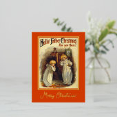 ヴィンテージをテーマにしたクリスマスグリーティングベビー電話 箔シーズンポストカード (立ち正面)