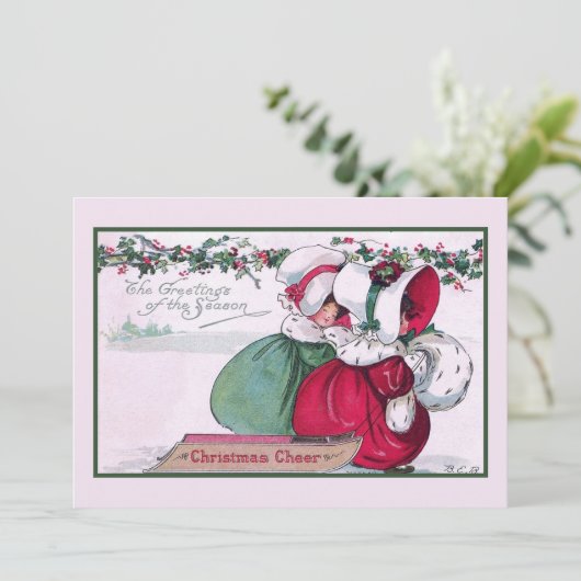 ヴィンテージをテーマにしたクリスマス応援女子の冬 シーズンカード (スタンド正面)